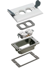ARLINGTON Arlington FLBCF101WTK Trim Kit with Flip Lids 1-Gang