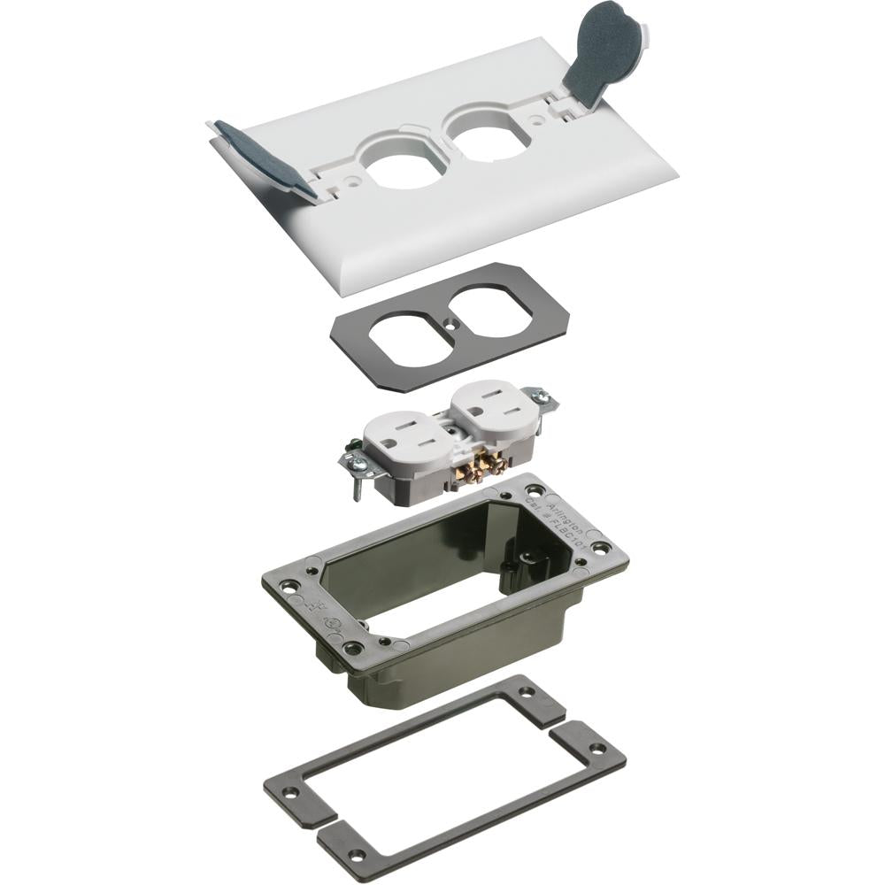 ARLINGTON Arlington FLBCF101WTK Trim Kit with Flip Lids 1-Gang