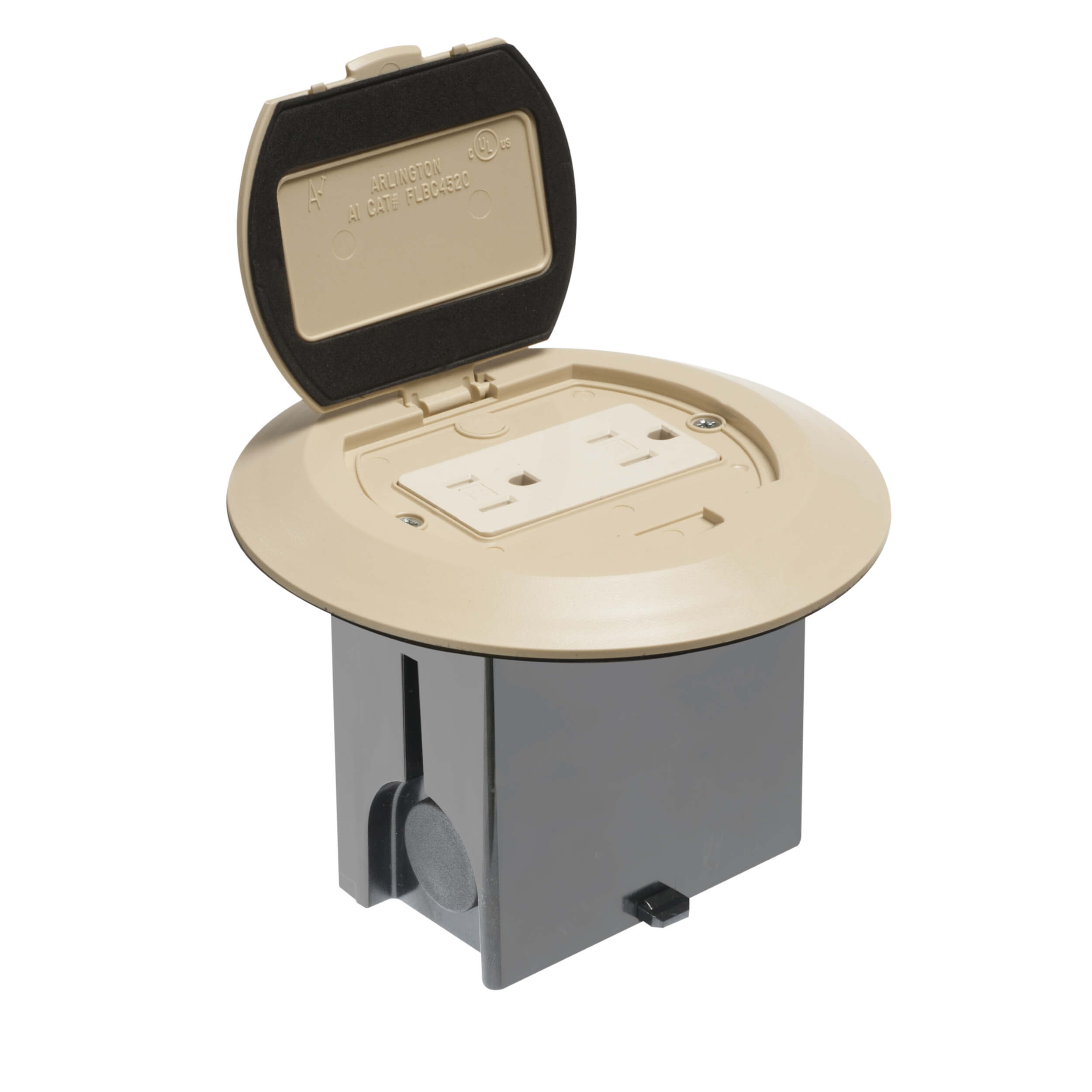 ARLINGTON Arlington FLBAFR101LA Non-Metallic Adjustable Floor Box 1-Gang (5.75 x 5.75 x 3.681 in)
