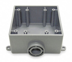 CANTEX Cantex 5133380 Weatherproof Box, 2 Gang, 1/2 in Hub, PVC (One Size)