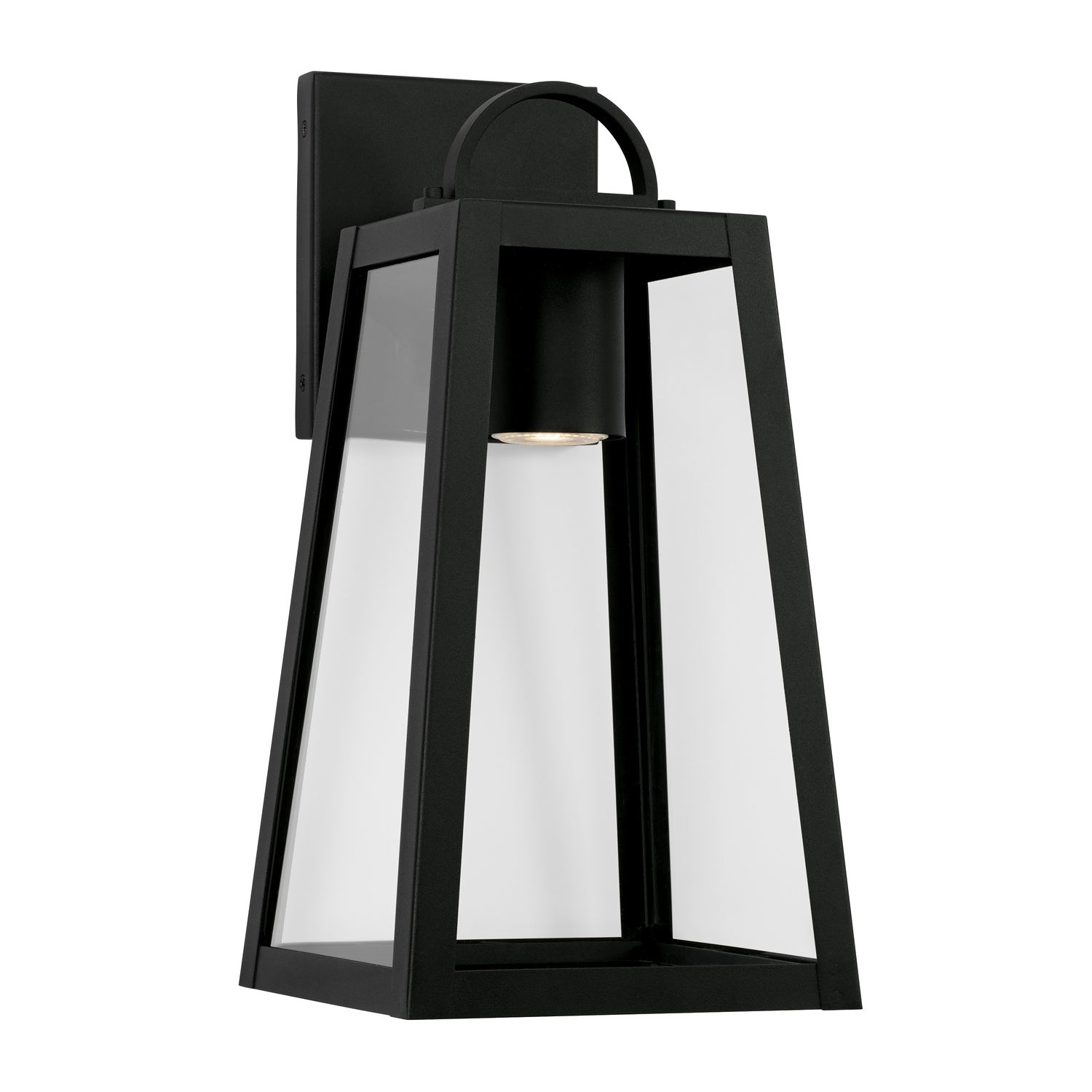 CAPITAL LIGHTING Capital Lighting 943711BK-GL Leighton One Light Outdoor Wall Lantern 7W (8 inches W x 16 inches H) 943711BK-GL