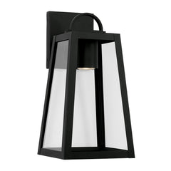 CAPITAL LIGHTING Capital Lighting 943711BK-GL Leighton One Light Outdoor Wall Lantern 7W (8 inches W x 16 inches H) 943711BK-GL