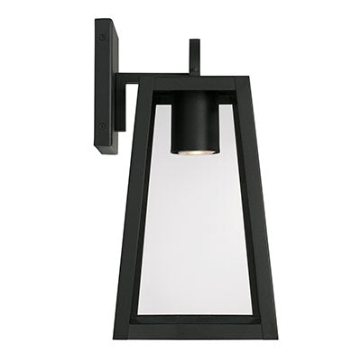 CAPITAL LIGHTING Capital Lighting 943711BK-GL Leighton One Light Outdoor Wall Lantern 7W (8 inches W x 16 inches H) 943711BK-GL
