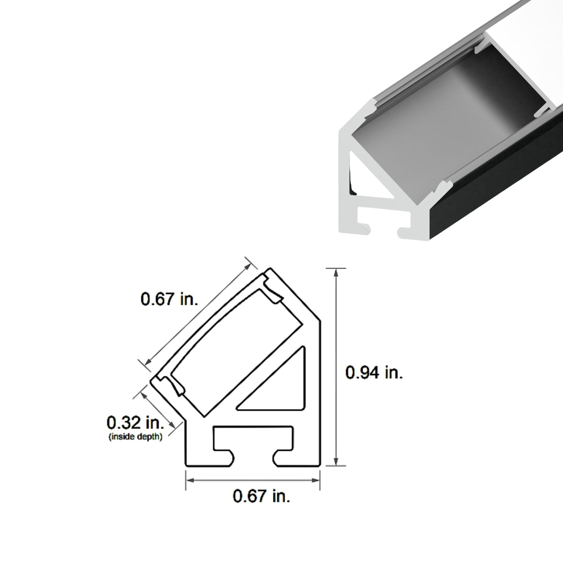 DIODE LED Diode Led DI-CPCHB-45-48W 45 Degree Channel Bundle 48 in