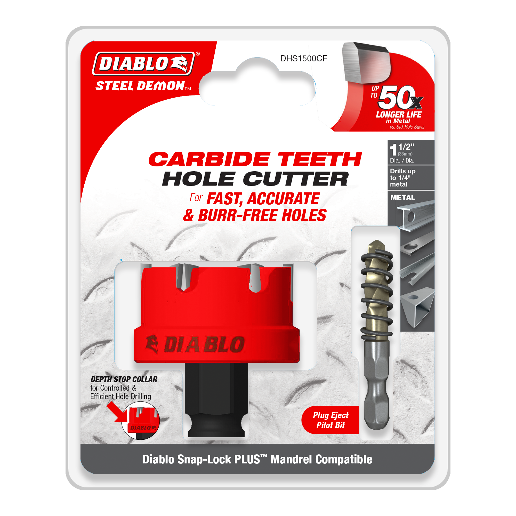 DIABLO Diablo DHS1500CF Steel Demon Carbide Teeth Hole Cutter (1-1/2 in)