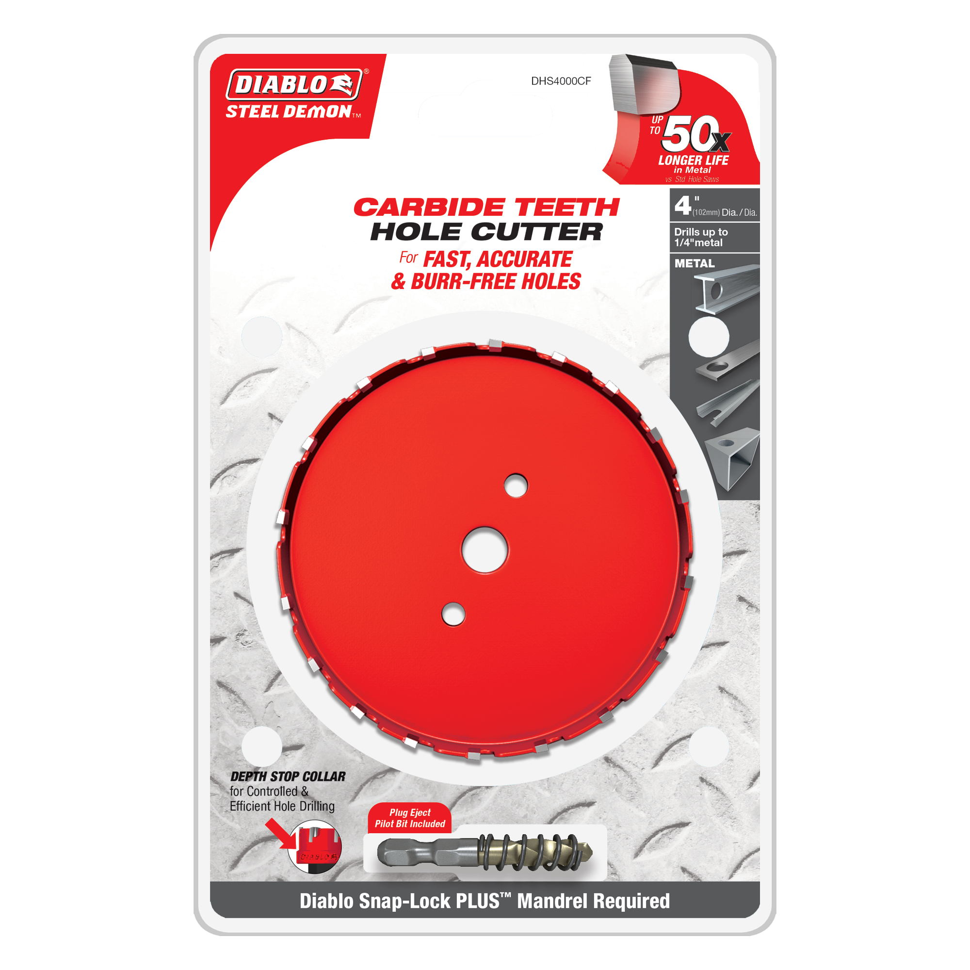 DIABLO Diablo DHS4000CF Steel Demon Carbide Hole Cutter (4 in.)
