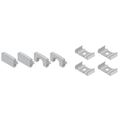 DIODE LED Diode Led DI-CHB-S1-ACC S1 Channel Accessory Pack (2 Open End Caps, 2 Closed End Caps, 4 Mounting Clips)