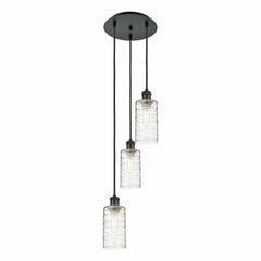 INNOVATIONS LIGHTING Innovations Lighting 113B-3P-BK-G434-7DE Crown Point Short Round Multi Light Pendant 51 watts (12.63 in x 11.25 in) 113B-3P-Bk-G434-7De
