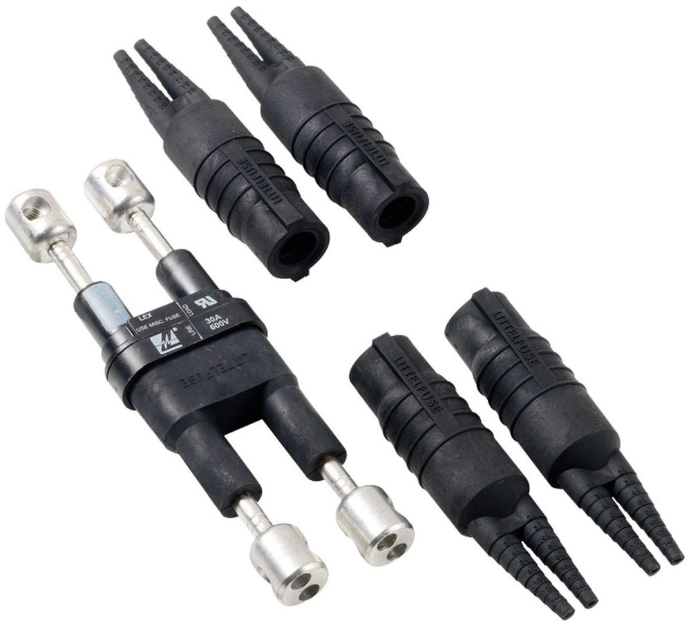 LITTELFUSE Littelfuse LEXAAS Double Pole Watertight Inline Fuse Holder 600 VAC/VDC 30 A (1-1/2 in) HEX-AA