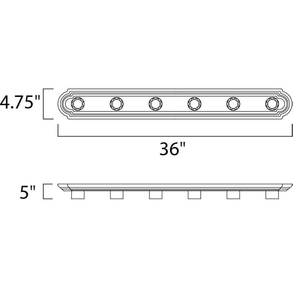 MAXIM LIGHTING Maxim Lighting 7126OI Essentials 6-Light Racetrack Bath Vanity Light 360W (36 in)