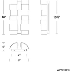 MODERN FORMS Modern Forms WSW210616-BV/BK Formation LED Outdoor Wall Sconce 5W (16in) WSW210616-BV/BK