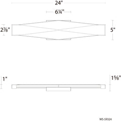 WAC LIGHTING Wac Lighting WS-59324-30-BK Enigmatic LED Bath Vanity and Wall Light 11.2W (24-Inch) WS-59324-30-BK