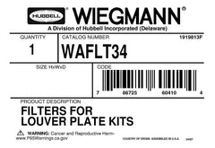 WIEGMANN Wiegmann WAFLT34 Filter Kit For Louver Kit WAVK34 4.09 x 3.25 in