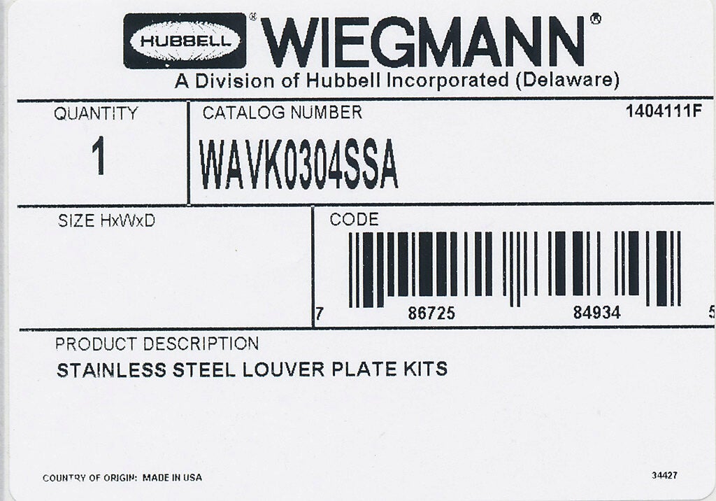 WIEGMANN Wiegmann WAVK0304SSA Louver Vent 4.75 x 4.50 in (HxW)
