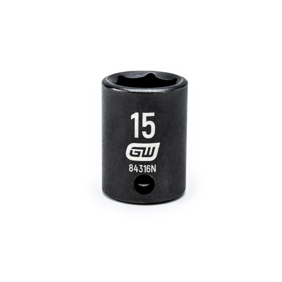 GEARWRENCH Gearwrench 84316N 3/8 inches Drive 6 Point Standard Impact Socket (15 mm)