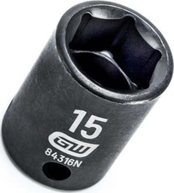 GEARWRENCH Gearwrench 84316N 3/8 inches Drive 6 Point Standard Impact Socket (15 mm)