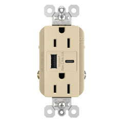 LEGRAND Legrand TR15USBACI 15A 125V Duplex Tamper-Resistant Receptacle with USB (Duplex) TR15USBACI