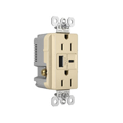 LEGRAND Legrand TR15USBACI 15A 125V Duplex Tamper-Resistant Receptacle with USB (Duplex) TR15USBACI