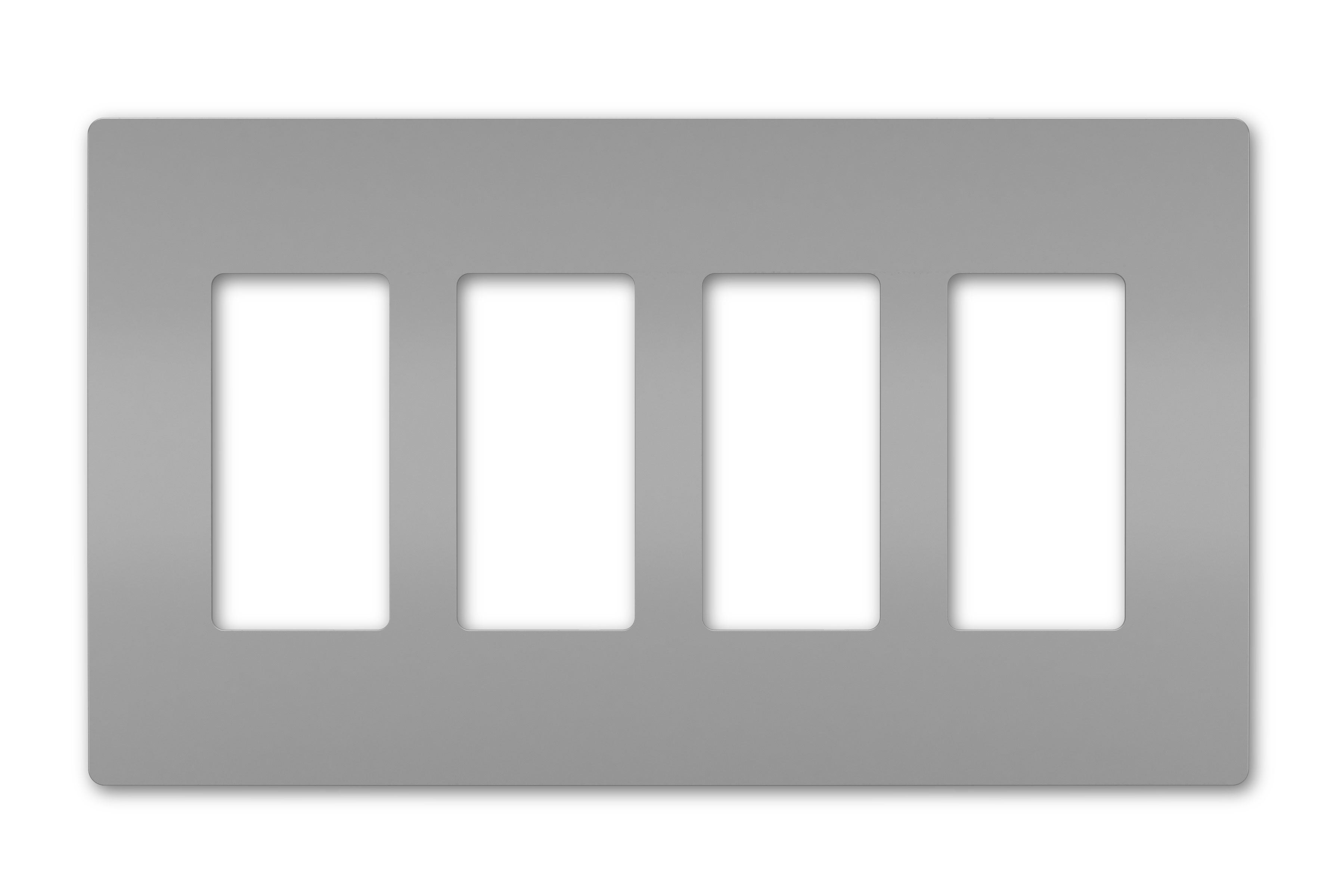 LEGRAND Legrand RWP264GRY Radiant Screwless Wallplate 4-Gang (8.59 in x 0.065 in x 4.94 in)