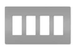 LEGRAND Legrand RWP264GRY Radiant Screwless Wallplate 4-Gang (8.59 in x 0.065 in x 4.94 in)