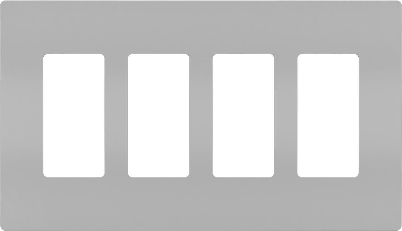 LEGRAND Legrand RWP264GRY Radiant Screwless Wallplate 4-Gang (8.59 in x 0.065 in x 4.94 in)