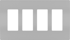 LEGRAND Legrand RWP264GRY Radiant Screwless Wallplate 4-Gang (8.59 in x 0.065 in x 4.94 in)
