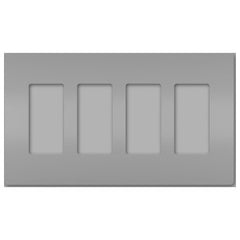 LEGRAND Legrand RWP264GRY Radiant Screwless Wallplate 4-Gang (8.59 in x 0.065 in x 4.94 in)