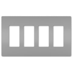 LEGRAND Legrand RWP264GRY Radiant Screwless Wallplate 4-Gang (8.59 in x 0.065 in x 4.94 in)