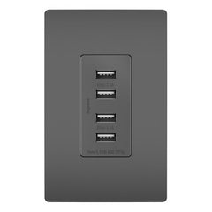 LEGRAND Legrand TM8USB4-BKCC6 Radiant 4.2A Quad Type A USB Charger (4 ports) LGR-TM8USB4BKCC6