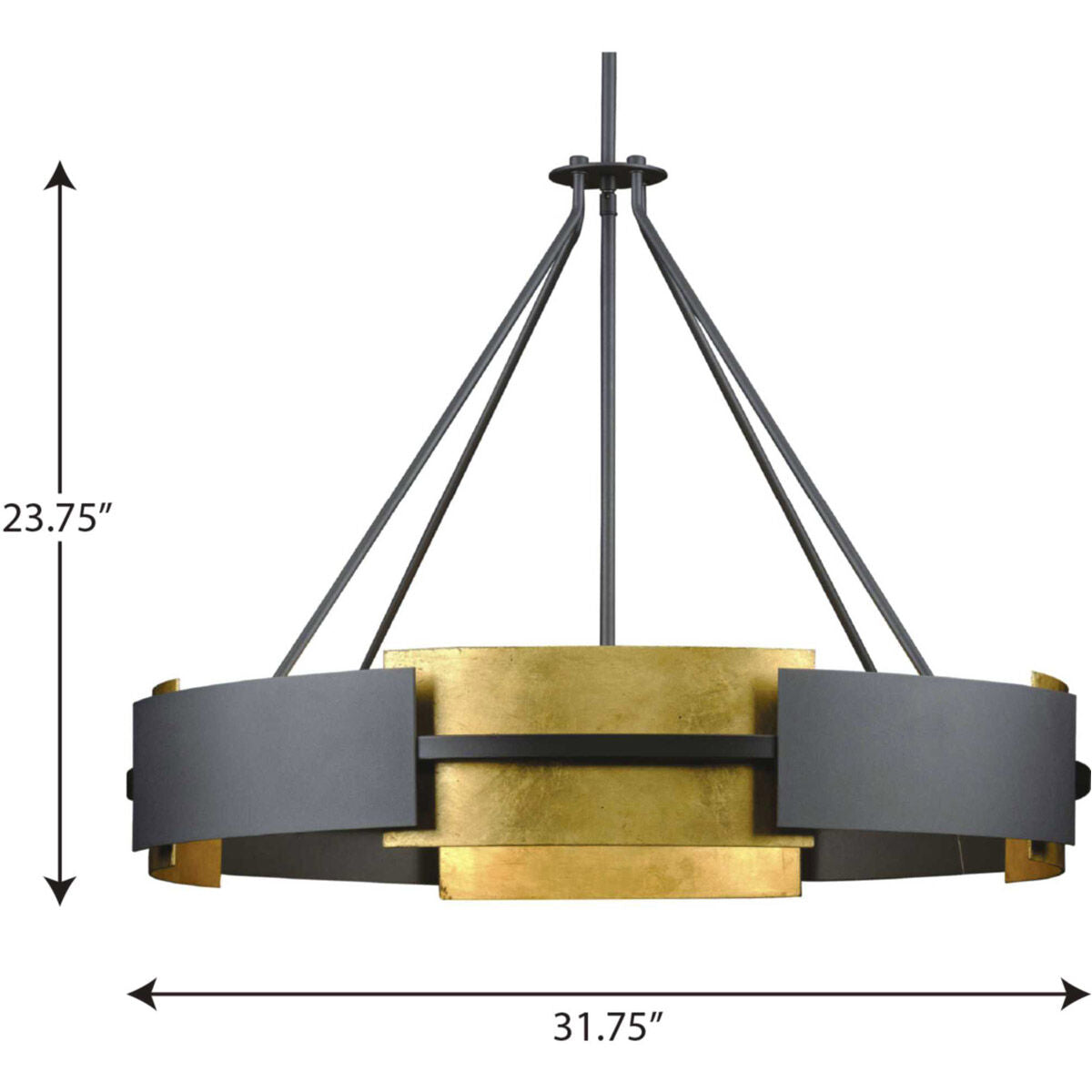 PROGRESS LIGHTING Progress Lighting P500331-031 Lowery Collection Six-Light Hanging Pendant Light 6 x 60W (31.75 in)