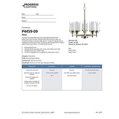 PROGRESS LIGHTING Progress Lighting P4459-09 Alexa 5-100W (20 in diameter, 95 in length) PP445909