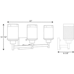 PROGRESS LIGHTING Progress Lighting P2978-09 Alexa 3-Light Bath Vanity 100W (22-Inch x 9-3/8-Inch) P2978-09