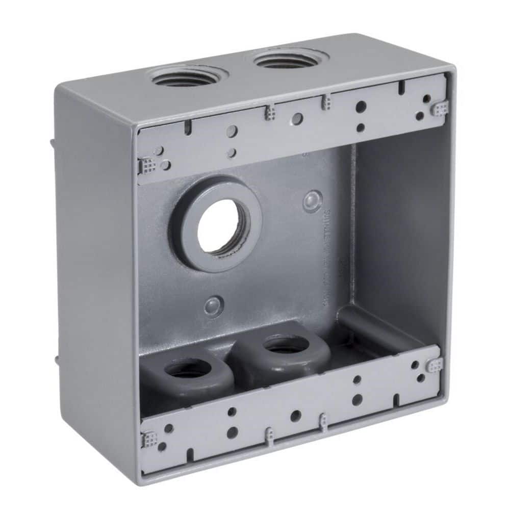SOUTHWIRE Southwire WB2550 1/2 inches 5-Hole 2-Gang Weatherproof Box (31 Cubic Inches)