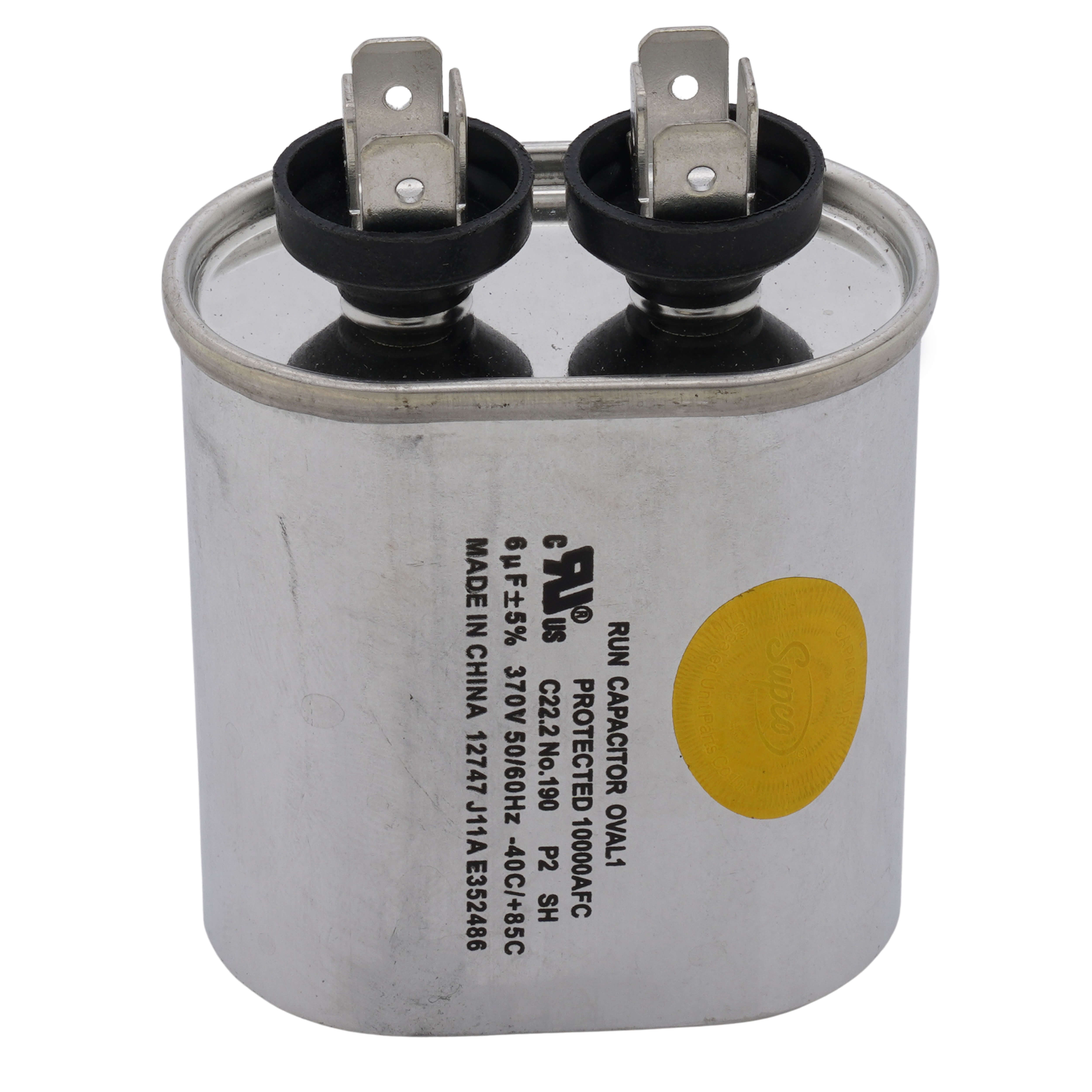 SUPCO Supco CR6X370 Run Capacitor 6 uF 370 VAC (Oval) CR6X370
