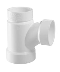 LESSO Lesso LP401-422 PVC DWV Sanitary Reducing Tee 4 x 4 x 3 in
