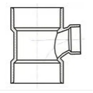 LESSO Lesso LP401-422 PVC DWV Sanitary Reducing Tee 4 x 4 x 3 in