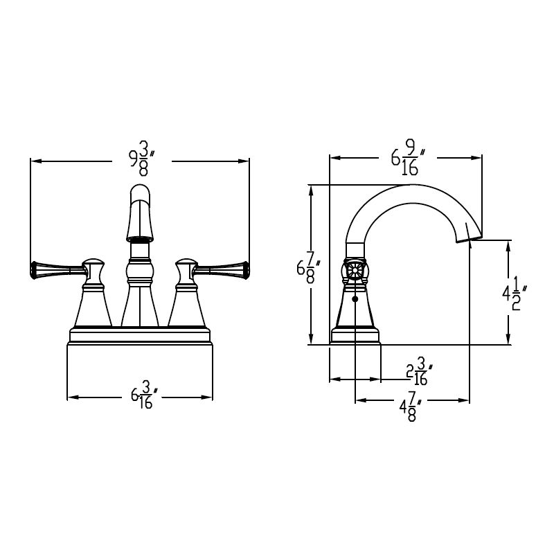 HUNTINGTON BRASS Huntington Brass W4282802-4 Woodbury 4-inch centerset faucet (4 in.)