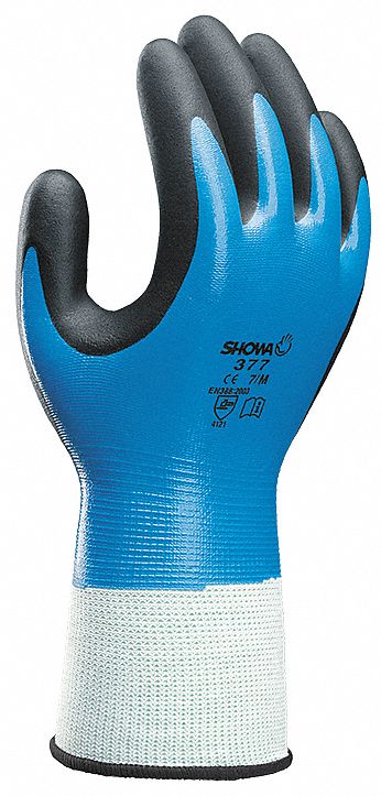 SHOWA Showa 377XXL-10-V Nitrile Coated Gloves Full Coverage 2XL Pair