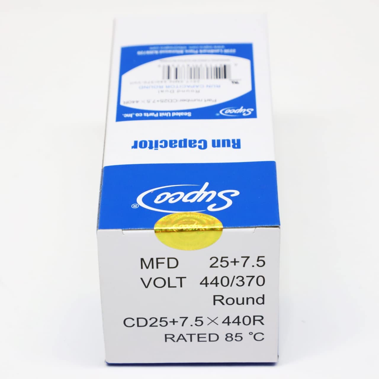 SUPCO Supco CD25+7.5X440R Round Dual Run Capacitor 440/370 VAC (2.00 inches x 3.75 inches) Replaces PRCFD2575, 12779