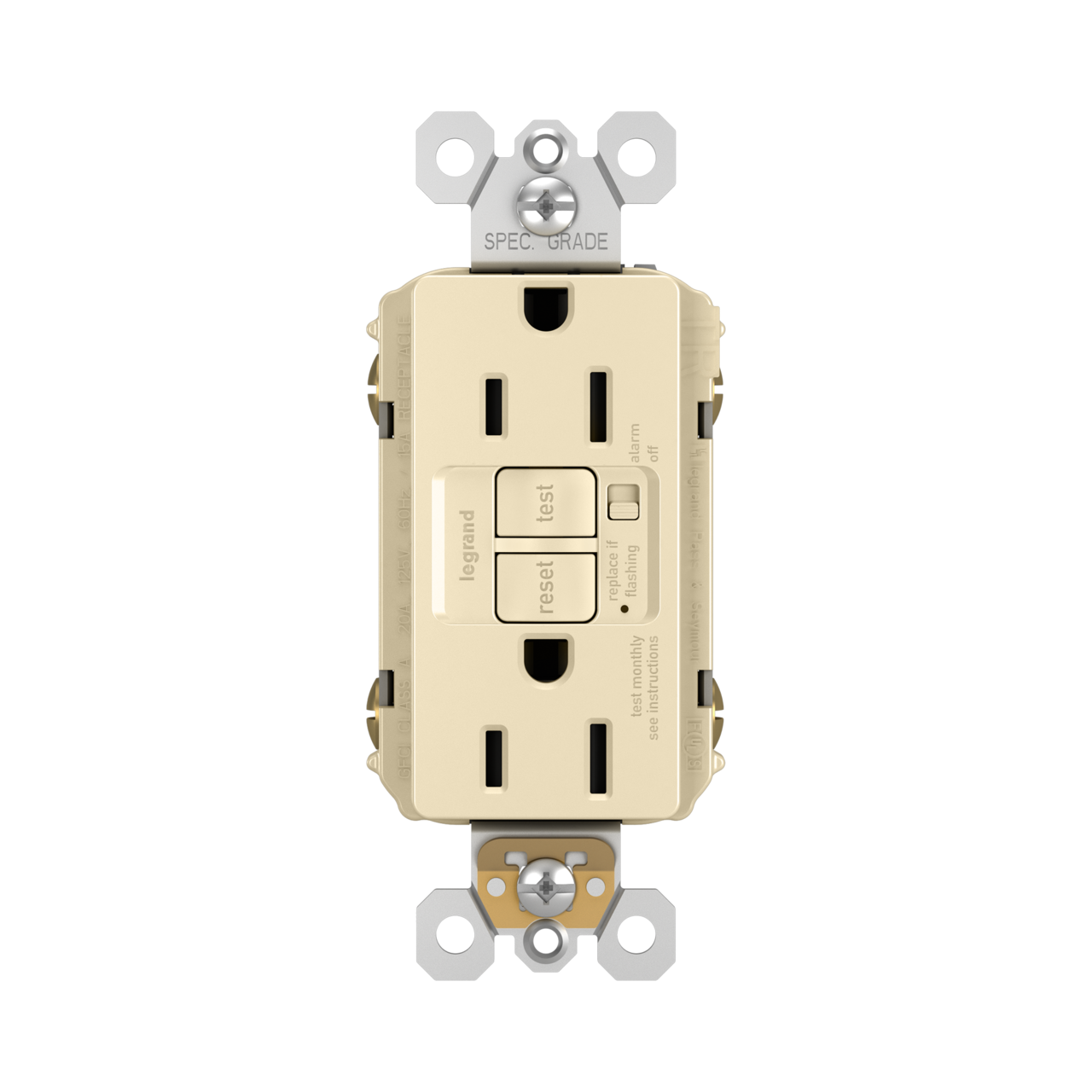 LEGRAND Legrand 1597-TRAI Radiant Tamper-Resistant 15A GFCI Receptacle (Duplex) 1597TRAI
