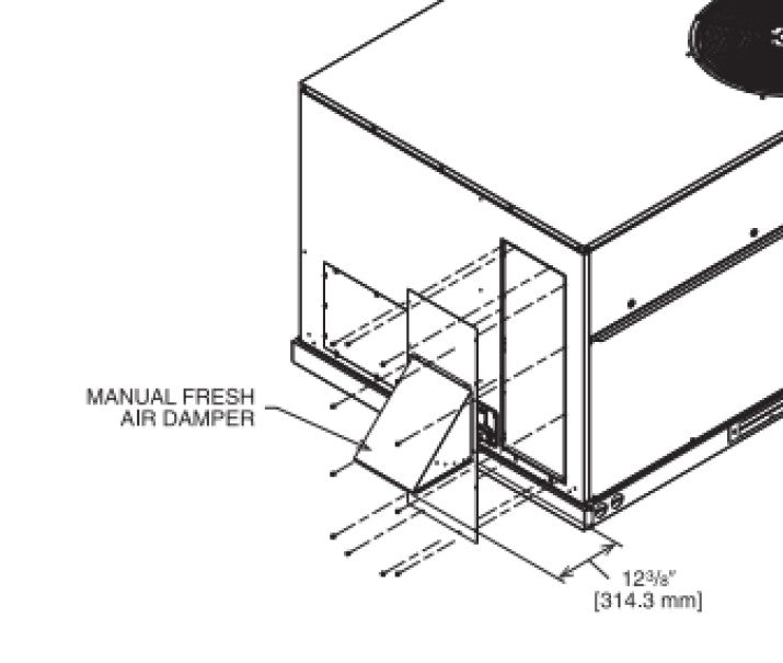 RUUD Ruud RXRF-ADA1 Manual Fresh Air Damper 7.5-12.5 Ton (Replacement RXRF-ADA1)