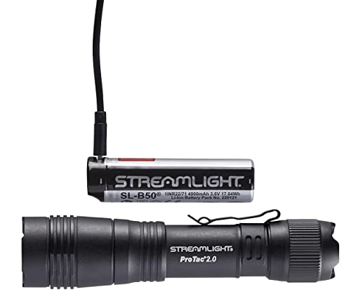 STREAMLIGHT Streamlight 89000 ProTac 2.0 2000-Lumen Rechargeable Tactical Flashlight with USB C Cable and Holster