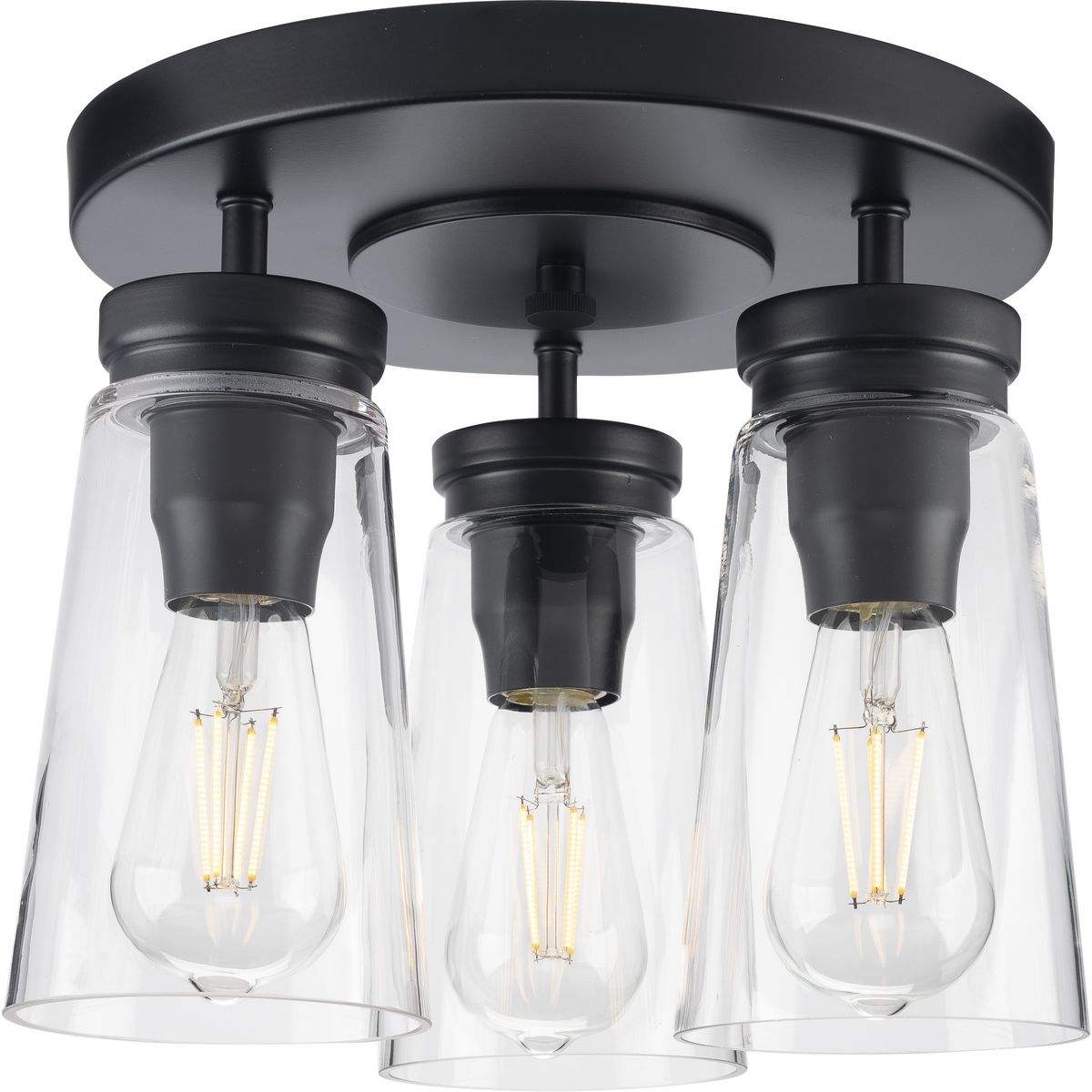 PROGRESS LIGHTING Progress Lighting P350181-031 Stockbrace 3-Light Flush Mount 3 x 60W (12.5 in) P350181-031