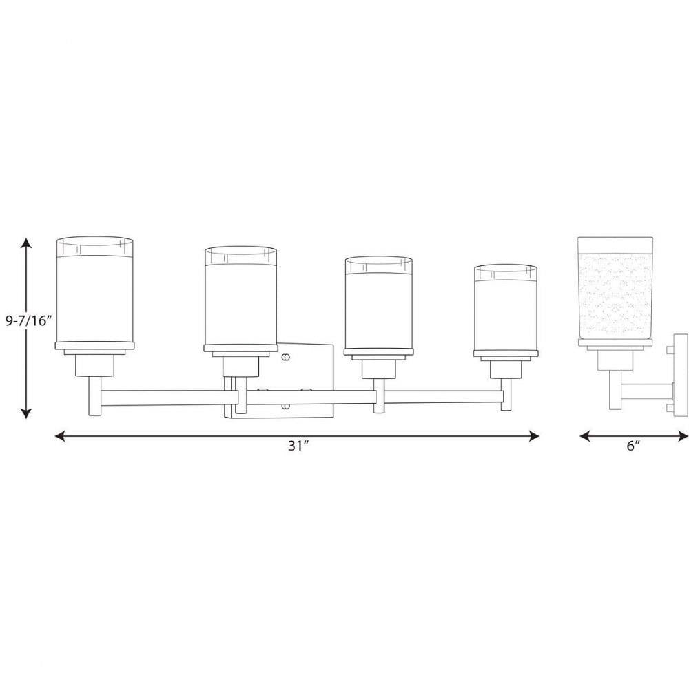 PROGRESS LIGHTING Progress Lighting P2998-09 Alexa 4-Light 100W (31 in)