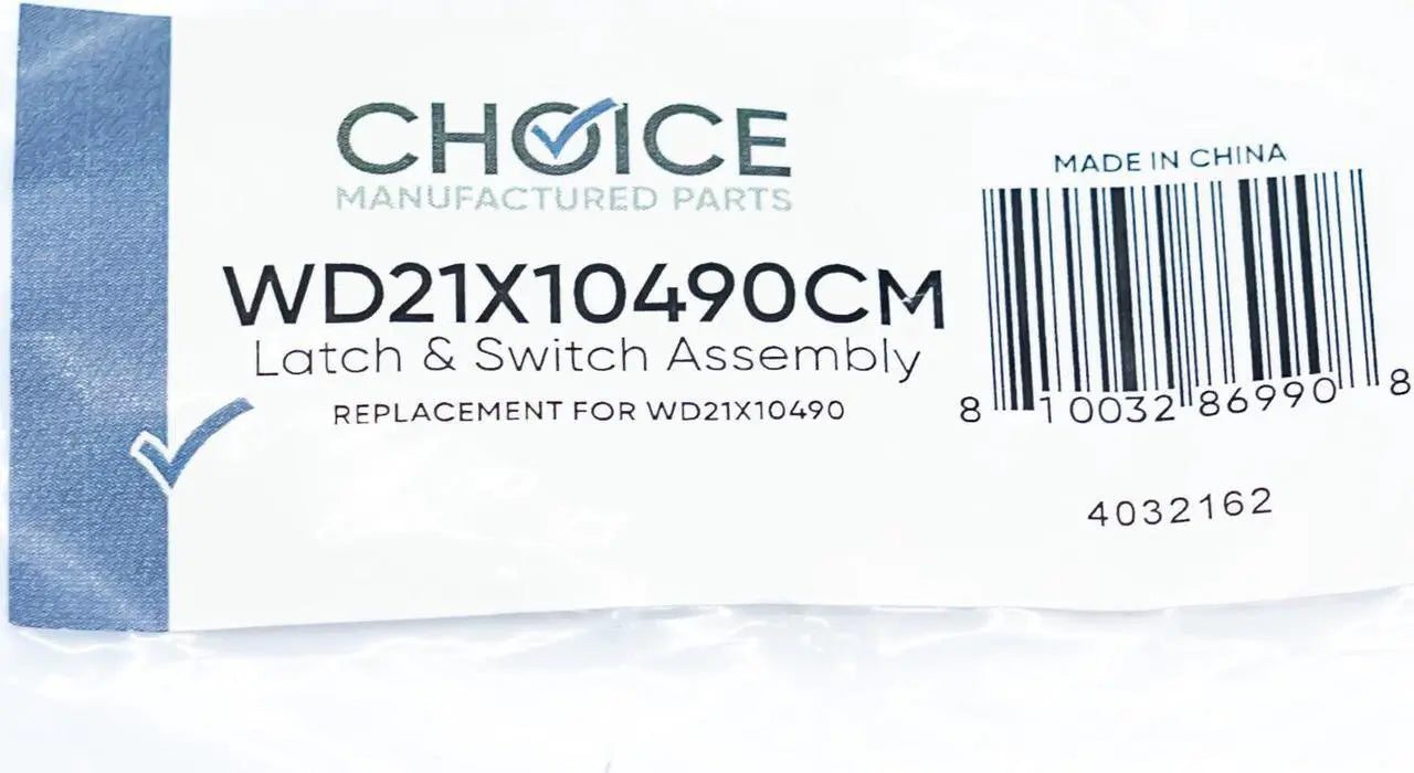 CHOICE MANUFACTURED PARTS Choice Manufactured Parts WD21X10490 Door Latch and Switch Assembly Electric (Dishwasher) WD21X10490CM