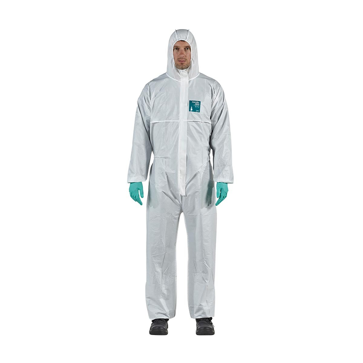 ANSELL Ansell WH18-B-92-111-04 AlphaTec 1800 Standard Model 111 Microporous Laminate Non-Woven Polyethylene Disposable Coveralls (Large)