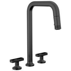 BRIZO Brizo 62507LF-BLLHP Widespread Pull-Down Faucet With Square Spout Less Handles (3-Hole 4-16 inches Installation)