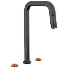 BRIZO Brizo 62507LF-BLLHP Widespread Pull-Down Faucet With Square Spout Less Handles (3-Hole 4-16 inches Installation)