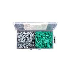 EMC FASTENERS Emc Fasteners ECA4 Round Head Anchor Kit 1/4 x 1 in Anchors, #10 x 1 in Screws
