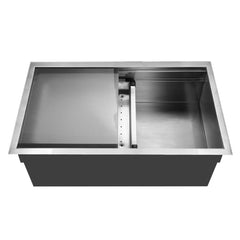 HAMAT Hamat REN-3218S Dual Level Undermount 18-gauge Stainless Steel Large Single Bowl Kitchen Sink 32 Inch